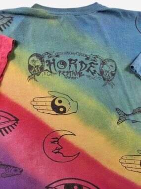 vintage 90s Horde Festival rainbow tie-dye graphic tee XL